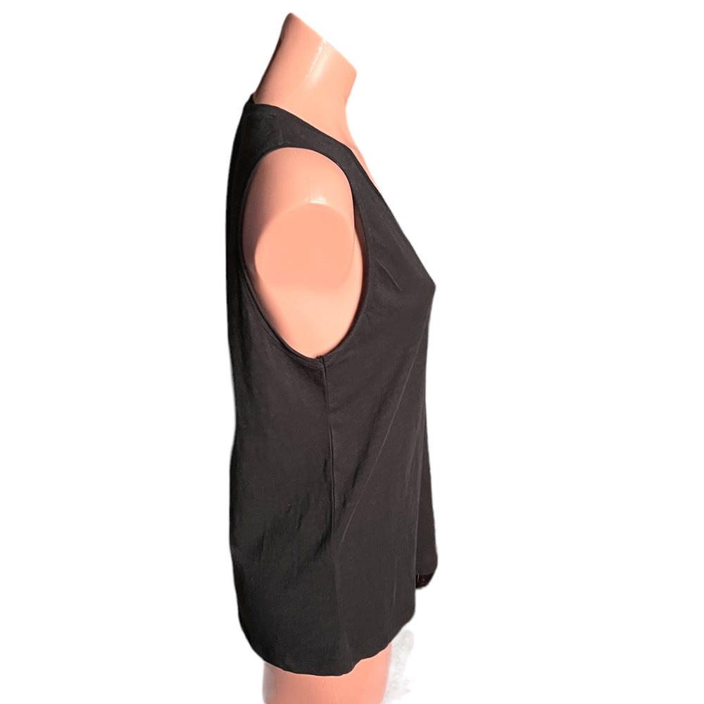 NWT MADEWELL Whisper Cotton V Neck Pocket Tank In True Black size M - Picture 7 of 9
